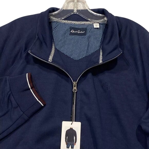 NEW Robert Graham Deluxe Knit Lightweight Jacket | Navy - Picture 10 of 13